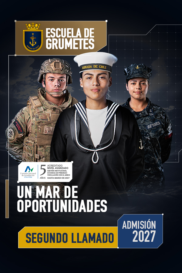 Segundo Llamado Escuela de Grumetes Admisión 2027